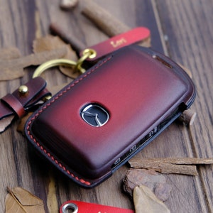 Custom Key Fob Cover For Mazda 3, 6, CX-5, CX-30, CX-9 ... Handcrafted Leather Mazda Key Case, Gifts For Men, Gift For New Car