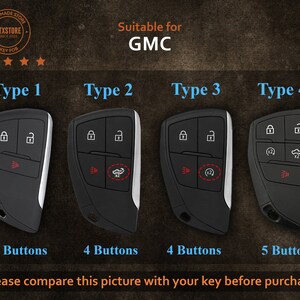 2023 2024 GMC Sierra Key Case, Leather Key Fob Cover Case Fit for GMC ...