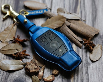 Funda protectora de cuero premium para llave de Mercedes-Benz Clase C, Clase E, Clase G, Clase S... Llave remota, regalo personalizado, regalo de cumpleaños
