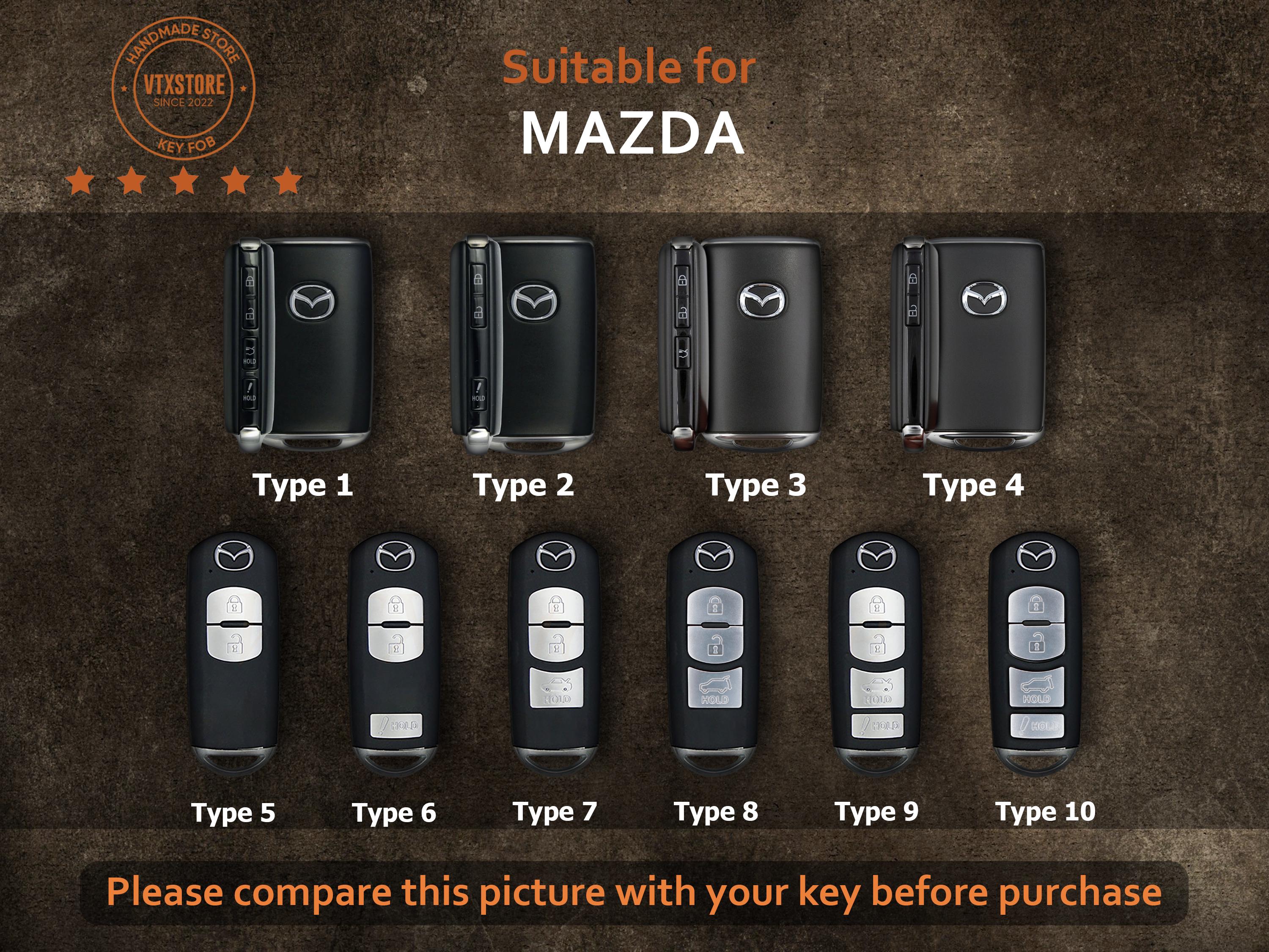 Mazda CX-5 Key Fob Cover Case, Handmade Leather Key Case for Mazda
