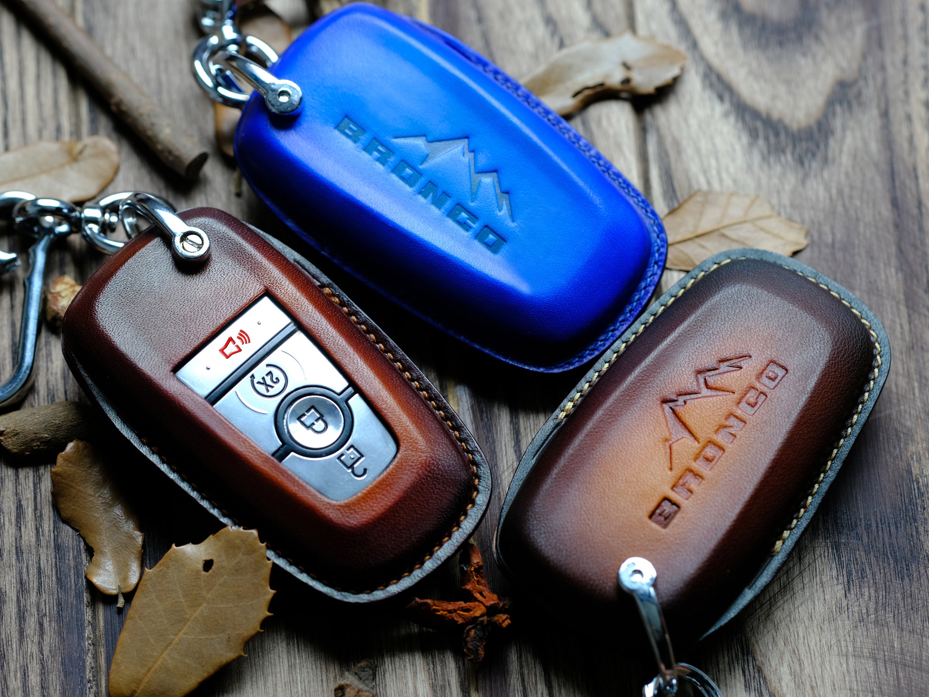 Universal Premium Car Key Fob Case Genuine Leather Car Smart Key fob Holder  for Remote Key Fob