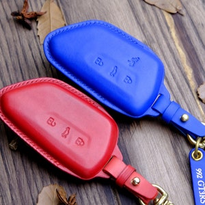 Volkswagen Key Fob Cover, VW Leather Key Case Compatible with Volkswagen Atlas Golf GTI Jetta Tiguan ID4, Handmade VW Key Holder