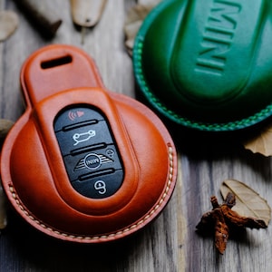 Mini Cooper Key Fob Cover Holder, Handmade Protector Case For Keyless Entry Remote Key Fob Mini Cooper, Gift for Her, Personalized Gift