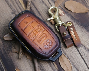 Cover Leather For 2024 Toyota BZ4X Key Fob, Handcarft Leather Key Case For Toyota BZ4x 2023, Gift For Him, Toyota Bz4x Accessories