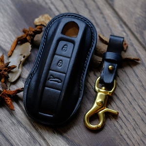 Personalized Leather Key Case For Porsche 718 911 Cayenne Macan Taycan ... Porsche Protector Case for Keyless Remote Entry, Gift For Her