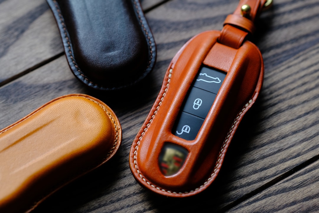 Porsche Car Key Cover Leather Protector Case for Keyless Remote Entry