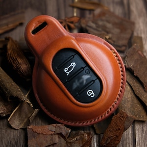 Leather Key Cover For Mini Cooper, Mini Cooper Key Fob Cover, Mini Cooper Countryman, Clubman, 3 Doors, 5 Doors ... Mini Cooper Gift for Her