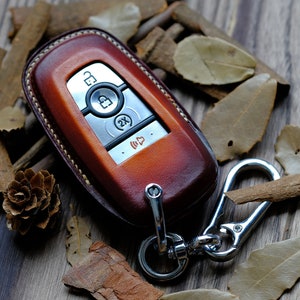 Personalized Leather Key Cover For Bronco (3 4 5 Buttons), Ford Bronco Key Fob Keyless Keyring Keypads Key Chain, Gift for Him, Gift For Dad