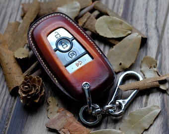 Personalized Leather Key Cover For Bronco (3 4 5 Buttons), Ford Bronco Key Fob Keyless Keyring Keypads Key Chain, Gift for Him, Gift For Dad