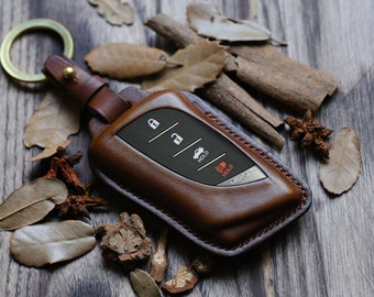 Custom Leather Protector Case For Key Chain Keyless Key Fob Remotes Lexus ES250 ES300 ES350 LS500 UX200h ... Gift For Him, Personalized Gift