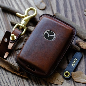 MAZDA CX9 Key Fob Cover, Leather Key Case For Mazda CX9 2022 2023 ... Remote Key Case, Father&#39;s Day Gift, Gift for Him, Personalized Name