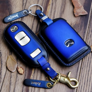 2025 2024 2023 Mazda Key Fob Cover, Leather Key Case For Mazda Models - 3 Hatchback, CX3, CX5, CX9, CX8, CX30, Mazda Accessory, Gift For Him