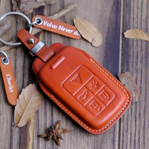 Handcrafted Leather Volvo Key Fob Cover For Volvo XC70, Handmade Accessories For Volvo XC40 XC90 S60 S90 V60 V90, Genuine Leather Key Holder