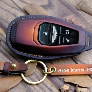 アストンマーティン用レザーキーフォブカバー、モデルDB9 DB11 DB12 DBX DBS Vantageに適合、アストンマーティンアクセサリー、新車へのギフト、お父さんへのギフト