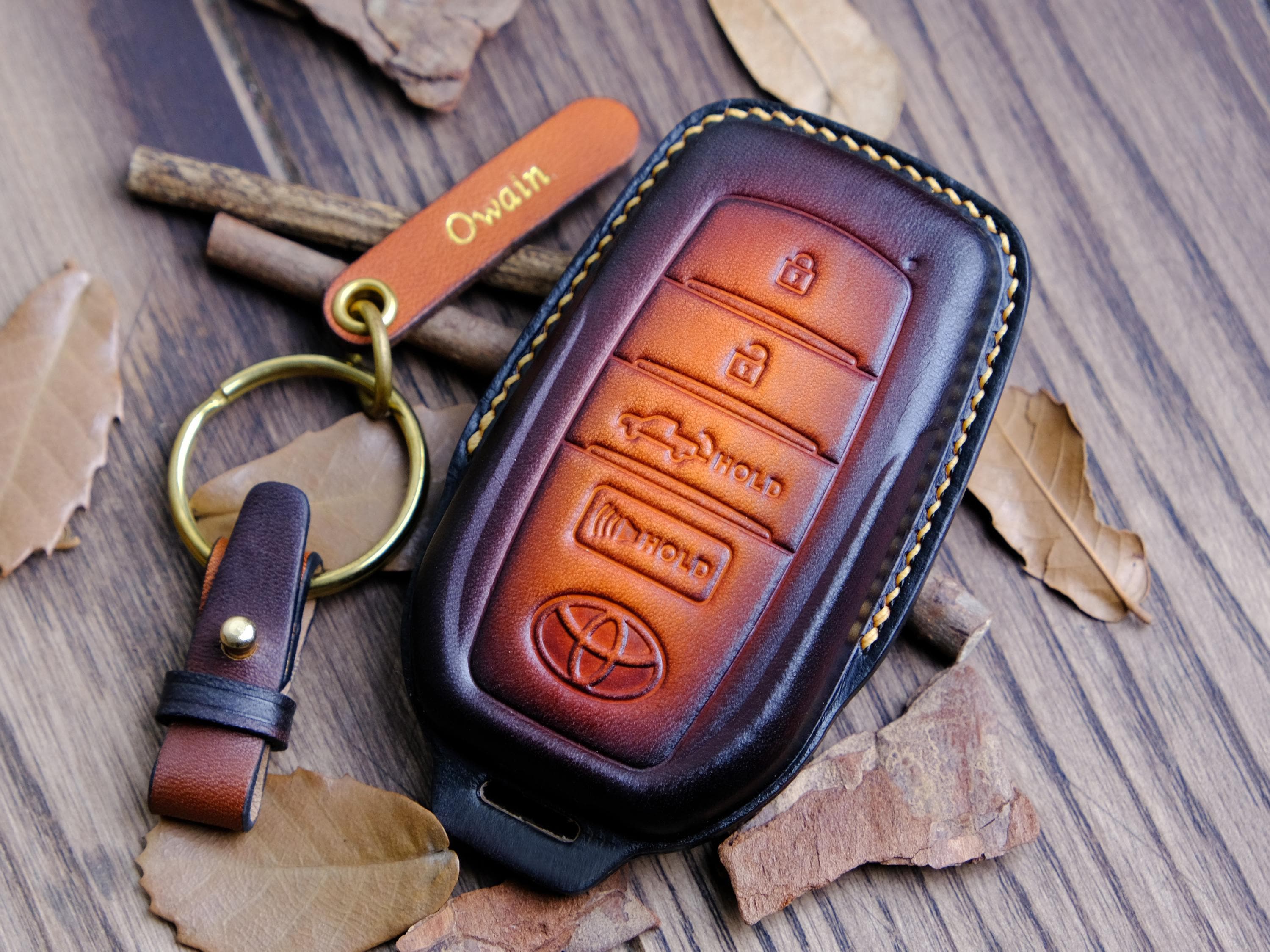 Customized Logo for Toyota [truck] Key Fob Cover, Handcrafted Leather ...