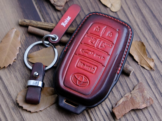 Customized Leather Key Fob for Toyota Sienna, Personalized Tags