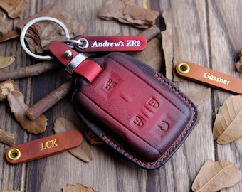 Funda para llave de Chevrolet Colorado (colores patinados), cuero personalizado para Silverado, Suburban, Tahoe, regalo para auto nuevo, accesorios para autos