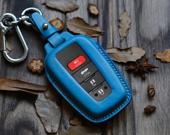 Toyota Avalon, Camry, Corolla, RAV4, ... Key Fob Cover, Leather Protector Case For Keychains Entry Remotes Key Fob Toyota, Gift For Him