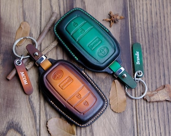 Handcrafted Leahther Key Case For Toyota Tacoma TRD Pro, Customized Leather For Toyota Tacoma SR5 TRD Off-Road Key Fob, Toyota Accessories