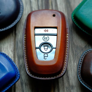 Custom Leather Key Case For Bronco (4 Buttons), Protector Case For Key Fob Keyless Keyring Keypads Key Chain Ford Bronco, Personalized Gifts