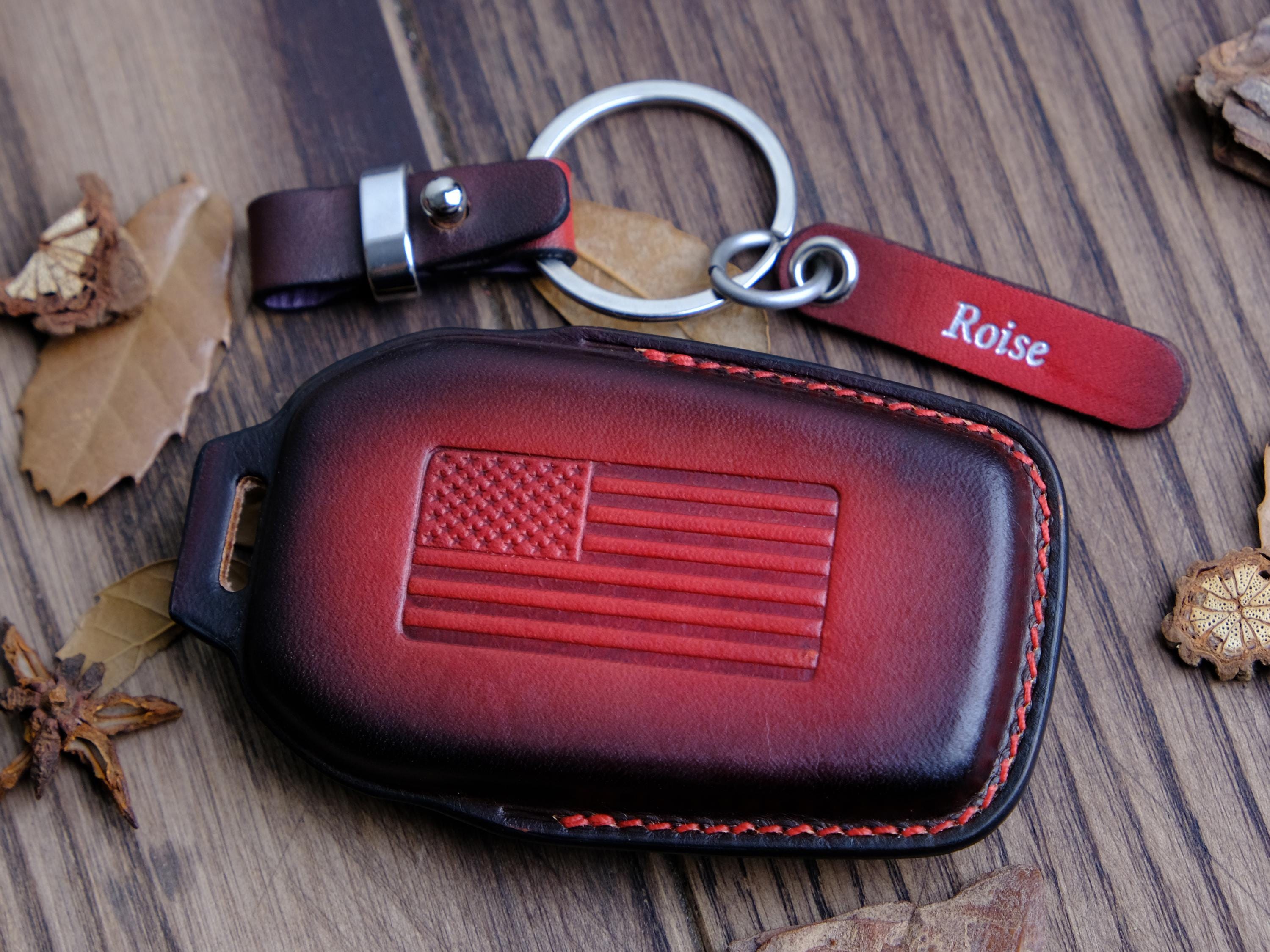 Customized Leather Key Fob for Toyota Sienna, Personalized Tags