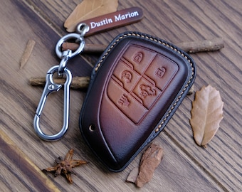 Handmade Leather Cover For Chevrolet Silverado Colorado Z71 ZR2 LT Trail Boss ... Chevrolet Key Case Key Chain Accessories