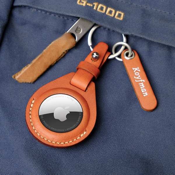 Personalized Leather Airtag Keychain - Custom Airtag Casse - VTXStore