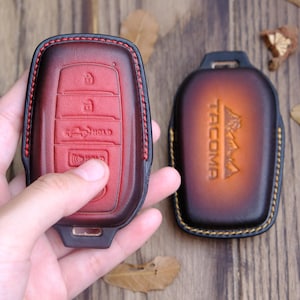 Leahther Key Case For Toyota Tacoma, Customized Leather For Toyota Tacoma TRD Off Road SR5 SR TRD Pro Trailhunter, Toyota Accessories