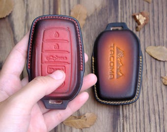 Leahther Key Case For Toyota Tacoma, Customized Leather For Toyota Tacoma TRD Off Road SR5 SR TRD Pro Trailhunter, Toyota Accessories