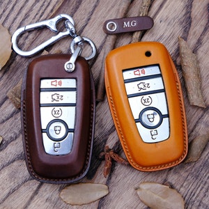 Ford F-150 Tremor Key Fob Cover, Leather Key Case For Ford F-150 F-250 F-350 Escape Explorer Fusion Maverick ... Ford Key Chain Gift for Him