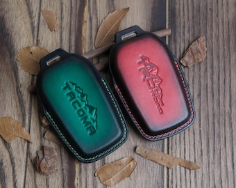 Toyota Tacoma Leather Case, Tacoma Key Fob Cover For Trd pro Sport Sr Sr5 PreRunner Limited Trailhunter, Personalized Keychain For Him
