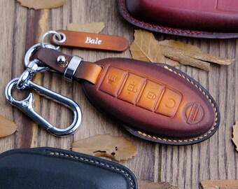Personalized Key Fob Nissan Rogue, Altima, Kicks, Pathfinder, Versa ... Patina Colors, Leather Key Cover, Nissan Accessories, Gift For Her