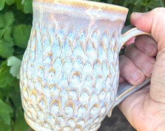 Ready To Ship -  Serenity Mug, Hand made Mug, Coffee Lover Gift, White Handmade Mug, White Ceramic Cup, Pottery Mug, Pottery Gift