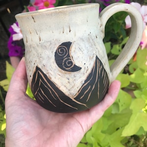 Made To Order/ Hand Made Ceramic Mug, Mountain Mug, Faith Can Move Mountains, Pottery Mug, Scripture Mug, Religious Pottery, Jesus Mug