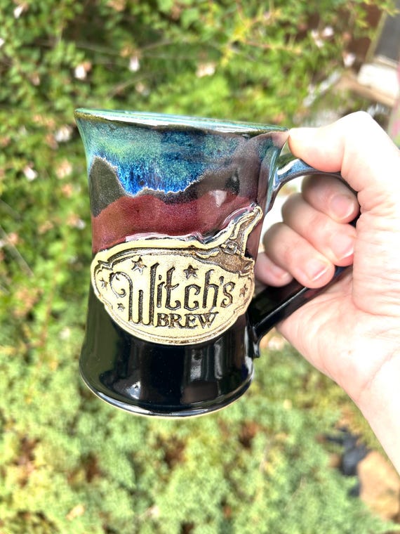Ready To Ship : Witch's Brew Ceramic Mug, Handmade Halloween Coffee Mug