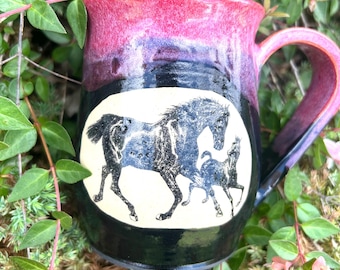 Mug cheval fait main, tasse à café cheval, cadeau équestre, amoureux des chevaux, tasse écriture sainte