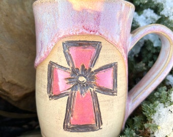 MADE TO ORDER Cross Coffee Mug, Faith Coffee Cup, Christian Mug, Faith Based Gift, Religious Coffee Mug, Christian Gift