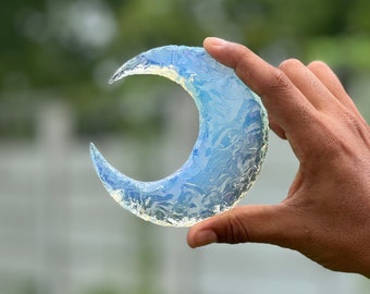 100mm A+Opalite Moon Crystal Healing Stone Crescent Moon Shape opalite,Metaphysical Carving Gemstone Opallite,Crystal Heart,Unique Gift,Gift