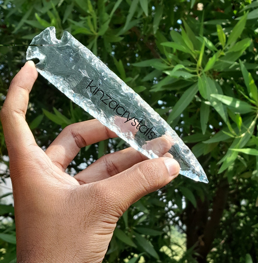 Clear Quartz Glass Arrowhead Point Crystal Arrow Head Point Etsy
