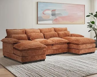 112" Luxury U Shaped Sofa