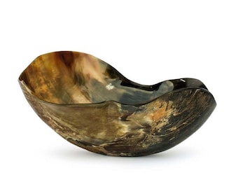 Handcrafted Large Fruit Shave Bowl Lathering Up Shaving Bowls Real Buffalo Natural Horn Handmade for Home Kitchen  - Have Crafts