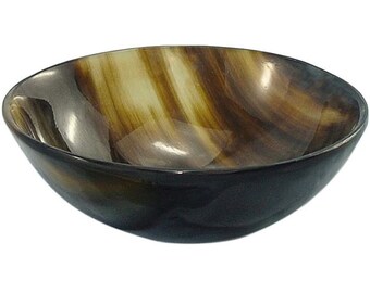 Handcrafted Shave Bowl Lathering Up Shaving Bowls Real Buffalo Natural Horn Handmade Size 5'' Diameter for Home Kitchen  - Have Crafts
