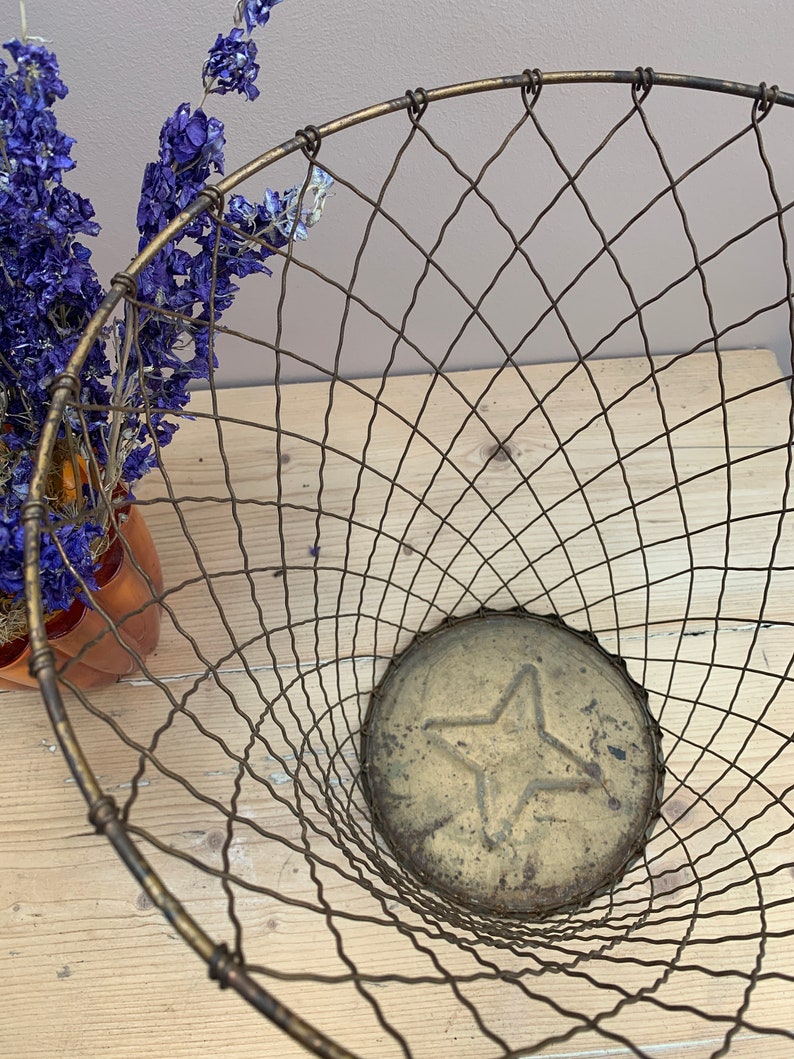 Vintage Tall Wire Waste Paper Basket Etsy