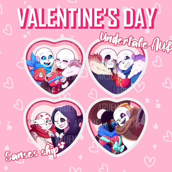 Sanses Collection, Undertale AU, Heart Buttons holographic heart film