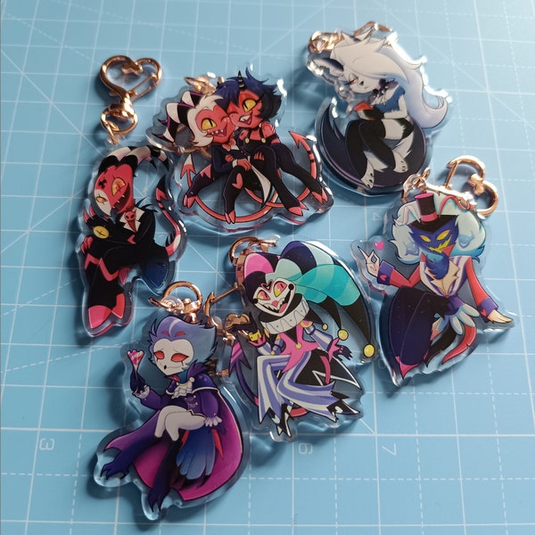 Helluva Boss Acrylic Epoxy Charm, Blitzo, Millie&Moxxie, Loona, Stolas, Fizzarolli, Asmodeus