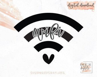 WIFI Clip Art / Wi-fi Password Symbol / svg / png / eps / jpeg / Cricut / Silhouette