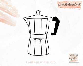 Espresso Clip Art / Coffee Maker / Cafecito / But First Coffee / svg / png / eps / jpeg / Cricut / Silhouette