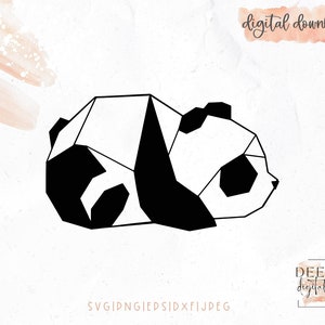 Panda Geométrico / Kawaii / Panda / Animal Geométrico / Panda Hexagonal / svg / png / eps / jpg / dxf / Cricut / Silhueta