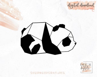 Geometric Panda / Kawaii / Panda / Geometric Animal / Hexagonal Panda / svg / png / eps / jpg / dxf / Cricut / Silhouette