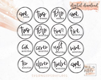 Baby Milestone Bundle / Hello World / One Year / Months / Newborn / Cut file / SVG / Digital Download